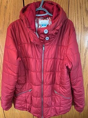 Columbia Women's Red Quilted Hooded Puffer Jacket